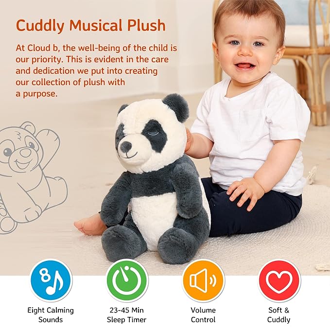 Cloud b Sound Machine with White Noise Soothing Sounds | Cuddly Stuffed Animal | Adjustable Settings and Auto-Shutoff | Peaceful Panda™ - Bloomnest
