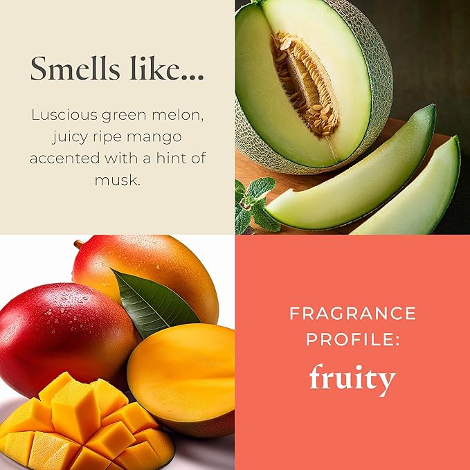PartyLite Honeydew Scented, Notes of Green Melon, Juicy Ripe Mango and a Hint of Musk, 13.2oz 3-Wick Jar Candle, 45 Hour Burn Time, Luxurious Fragrance, Ideal for Gifting - Bloomnest