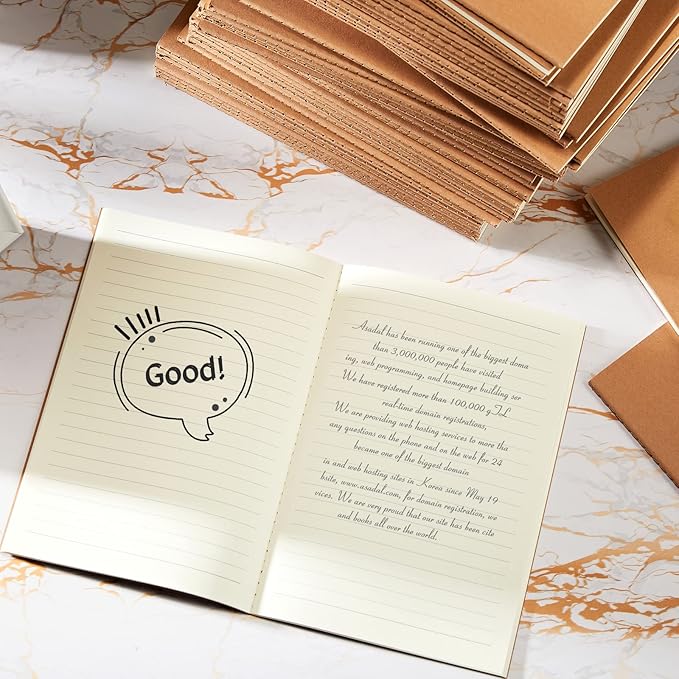 Mimorou 100 Pcs Journals Notebooks Bulk - Kraft Softcover A5 Small Notebooks 5.5 Inch x 8.3 Inch Notepads with 60 Page 30 Sheet for Writing Sketch Travel Office Supplies(Brown,Lined) - Bloomnest