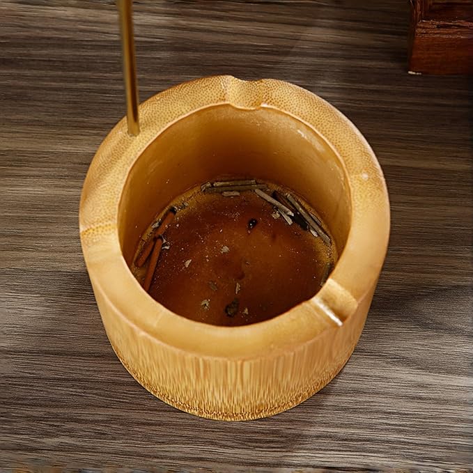 Incense Holder for Sticks with Ash Catcher - Dragon Design Smoke Waterfall, Spill-Proof Bamboo Base & Zinc Alloy Clip for 1-5mm Sticks, Yoga Meditation Zen Altar (13 Inch) - Bloomnest