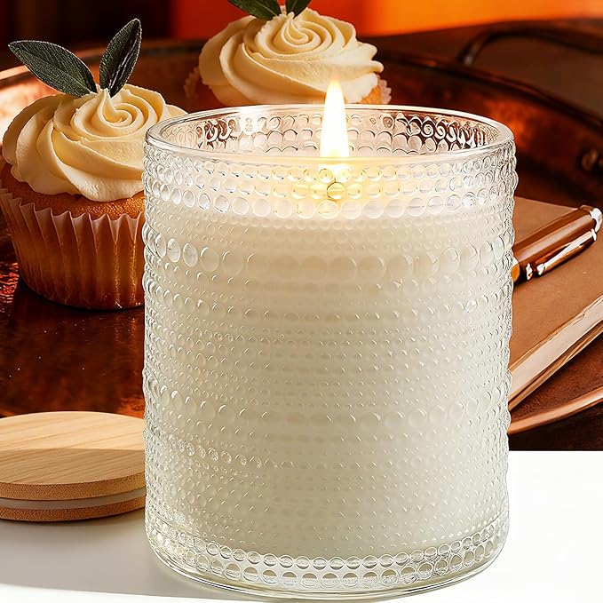 Vanilla Cupcake Scented Candle for Women, Natural Soy Vanilla Candles for Home Scented, Aromatherapy Candles in Glass Over 60 Hours Burn Time Ideal for Gifting - Bloomnest