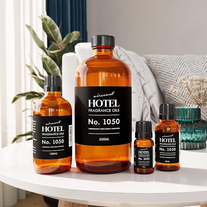 AirScent Warm Vanilla Ritzy Hotel Fragrance Oil No. 1050 - Marshmallow Vanilla Tonka Bean - Hotel Diffuser Oil for Ultrasonic and Waterless Diffusers and Crafting - 30 mL, 1 fl oz Dropper Bottle - Bloomnest