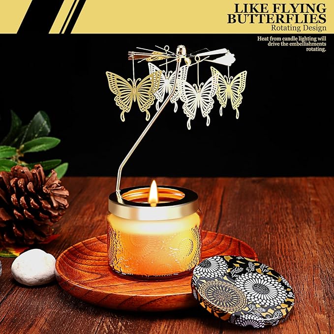 Rotatable Candle, Birthday Gifts for Women, Vanilla Cream Scented Candles Anniversary Christmas Thanksgiving, Butterfly Best Girl, Friends,Mom - Bloomnest
