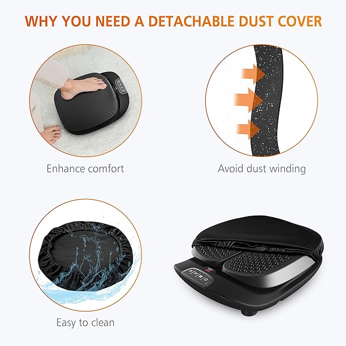 Snailax Foot Massager Machine with Heat,Remote Control, Adjustable Vibration Feet Massager Machine Increased Blood Circulation,Plantar Fasciitis, Stress (Black) - Bloomnest