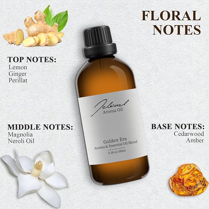 JCLOUD Golden Era Essential Oil Inspired by InterContinental Hotel | Hotel Scent - Pure Aromatherapy Diffuser Oil with Amber and Neroli Oil, Home Luxury & Hotel Scents for Diffuser - 100mL JCLOUD