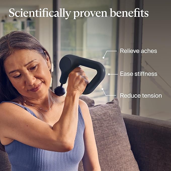 TheraGun Therabody Relief - Quiet Deep Tissue Therapy Massage Gun - Bluetooth Enabled, Electric Percussion Massage Gun & Personal Massager for Pain in The Neck, Back, Leg, Shoulder and Foot (Black) - Bloomnest