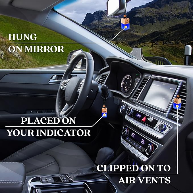Solvère Car Air Freshener for Men | Perfume Style Freshener with Solvère Fragrance | Strong Freshener with Odour Eliminating Technology with Vent Clip | Car Air Freshener by Perfa - Bloomnest