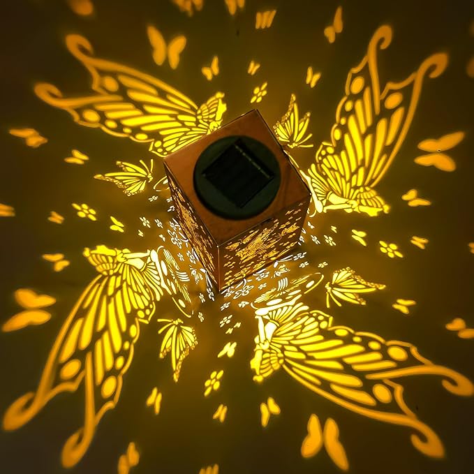 Solar Lanterns Outdoor Waterproof Lights Hanging Butterfly Metal Fairy LED Lantern Decorative Garden Decor for Yard,Porch,Patio,Fence,Lawn,Christmas Gifts for Women Grandma Mom - Bloomnest