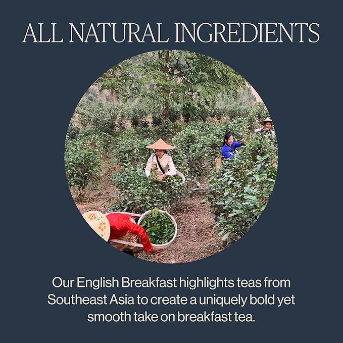 Rishi Tea English Breakfast Tea - Organic Sachet Tea Bags, Energizing & Caffeinated Pure Black Tea, Ideal for Hot or Iced Tea - 50 Count - Bloomnest