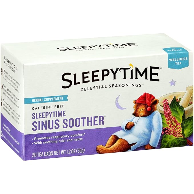 Celestial Seasonings Sleepytime Tea - Wellness Sinus Soother, Caffeine Free - 20 Tea Bags Box (Pack of 2) - Bloomnest