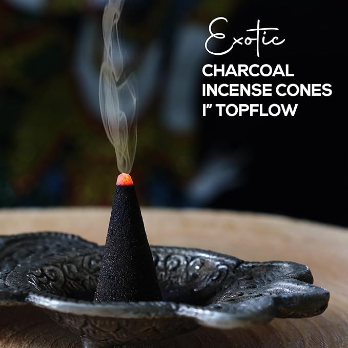 Palo Santo Charcoal Incense Cones 1" TOPFLOW - 50 Pack - Natural Scented Cones Handmade Hand Dipped PlantGuru