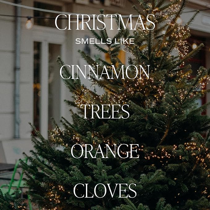 Sweet Water Decor Christmas Candle | Cinnamon, Trees, Orange, and Clove Scents | Christmas Candles and Decor for Home | 9oz. Clear Jar Soy Candle, Made in The USA - Bloomnest