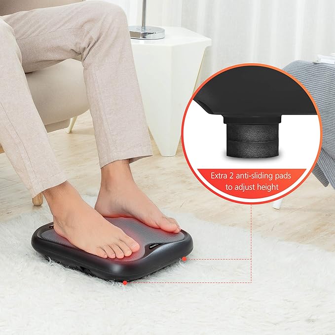 COMFIER Shiatsu Foot Massager with Heat- Kneading Foot & Back Massager with Washable Cover, Feet Warmer for Men,Women, Electric Feet Massager Machine for Plantar Fasciitis,Foot - Bloomnest