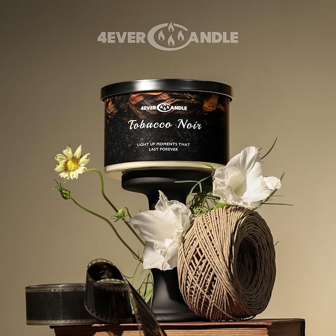 Over 50 Hours Jar Candle - 4-Wick Long-Lasting Scented Candles, 18oz Natural Soy Wax Candle for Home, Candle Gifts for Women & Men, Tobacco Noir - Bloomnest