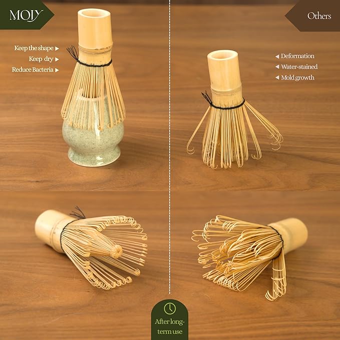 Matcha Whisk Set, Matcha Set, Handcrafted Bamboo Chasen & Ceramic Bowl Matcha Kit, 5 Pcs Matcha Set Whisk and Bowl with Stainless Steel Sifter, Bamboo Scoop & Holder for Matcha Tea Ceremony,Taupe - Bloomnest