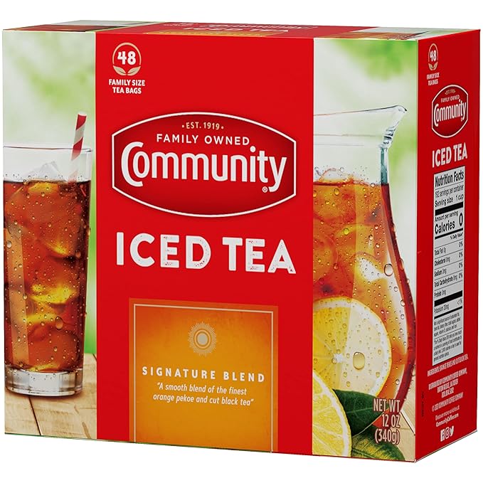 Community Coffee Signature Iced Tea, 576 Family Size Tea Bags, 48 Count Box (Pack Of 12) - Bloomnest
