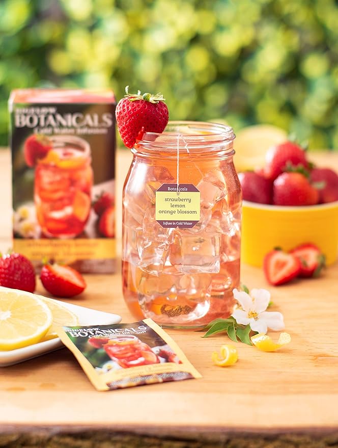 Bigelow Botanicals Cold Water Infusion Strawberry Lemon Orange Blossom Tea Bags 18 Count Box (Pack of 3), Herbal Infusion, Caffeine Free, 54 Tea Bags Total - Bloomnest