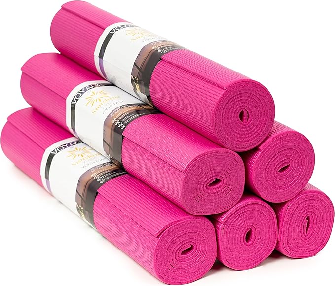 Sunshine Yoga Voyage Yoga Mat, 6 Pack, 72" x 24" Professional Studio and Gym Bulk Yoga Mats, 5mm Thick, Durable, Anti-Tear, Non Slip Fitness and Exercise Mats - Bloomnest
