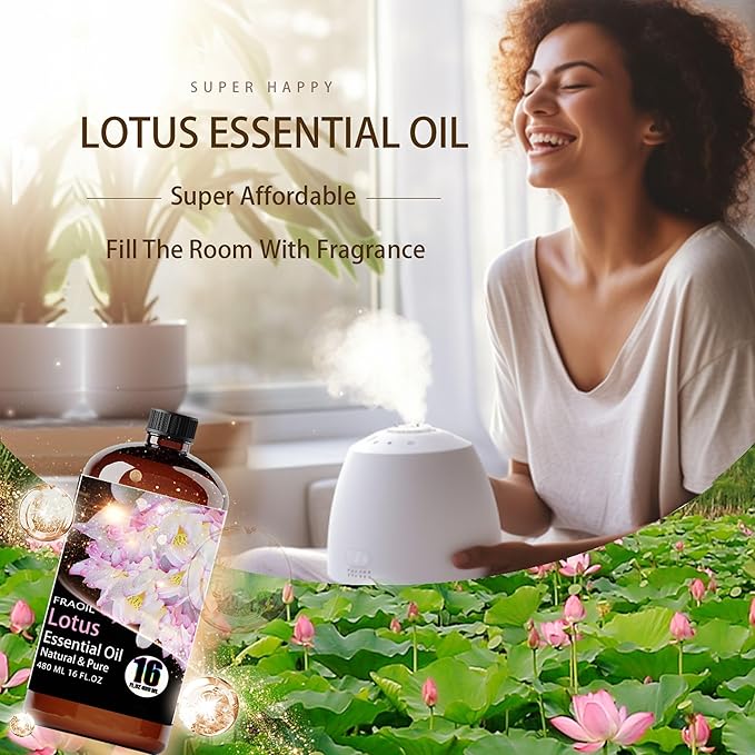 Lotus Essential Oil, Lotus Oil 16 Fl Oz 480 ML for Diffuser Humidifier Yoga Cleaning DIY Candle Soap Making Perfume Gift for Women Essential Oils - Bloomnest