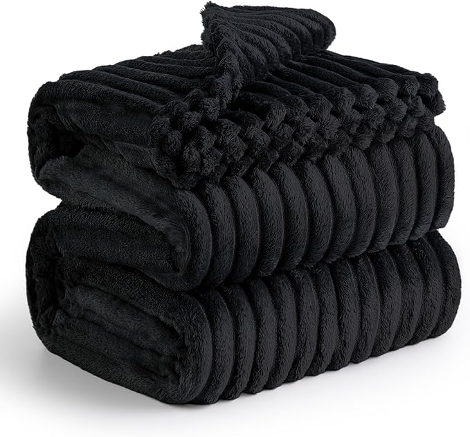 Bedsure GentleSoft Black California King Size Blanket for Bed - Cozy Soft Blankets for Women, Cute Large Throws for Girls, 102x96 Inches - Bloomnest