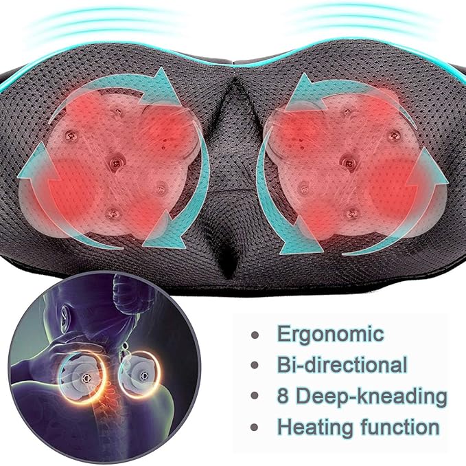 Mo Cuishle Shiatsu Neck and Shoulder Massager with Heat – Deep Kneading Massage for Relaxation – Ideal for Christmas, Mother's Day, Father's Day, Gifts for Men, Women, Mom and Dad - Bloomnest