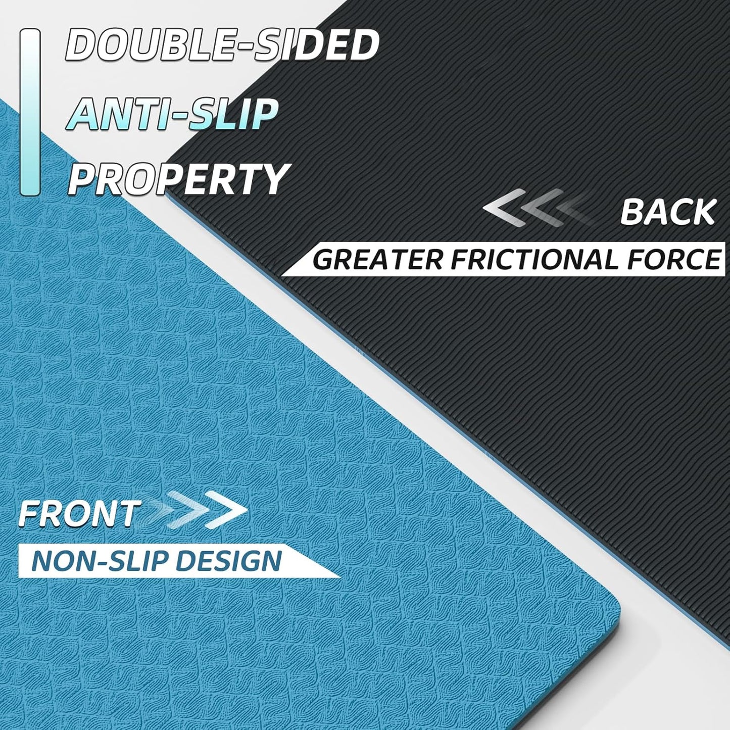 Extra Long & Wide Yoga Mat for Tall Men & Women,76''x32.6''x7mm - High Density TPE Non-Slip Both Sides, Lightweight 1.1kg with Superior Cushioning for gymnastics, Pilates, Home, Workout