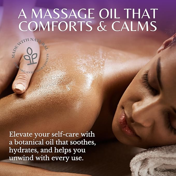 Lavender Aromatherapy Massage Oil for Couples, Romantic & Relaxing Body Oil with Calming Lavender Scent. Helps Relax The Body & Soothe The Senses, 2-Pack