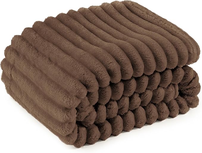 Bedsure GentleSoft Brown Fleece Blanket for Couch - Cozy Soft Blankets for Women, Cute Small Throws for Girls, 50x60 Inches - Bloomnest
