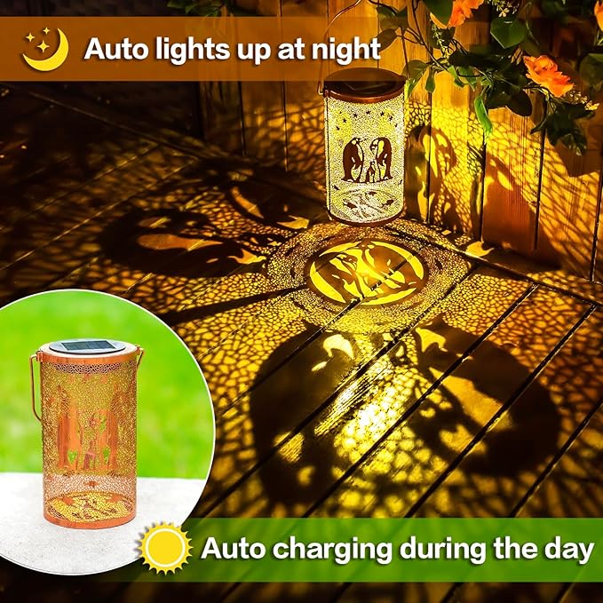 Penguin Solar Lanterns Outdoor Waterproof Hanging Solar Lights Penguin Gifts for Women Men Metal Decorative LED Penguin Lanterns for Garden Decor,Yard,Patio,Lawn,Tabletop,Pathway,Landscape - Bloomnest