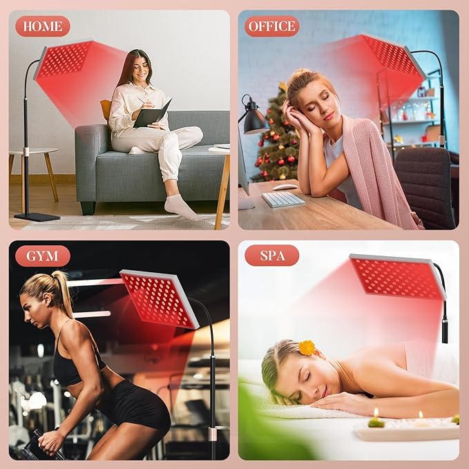 Red Light Therapy for Body, Infrared Light Therapy Panel Lamp with Stand, 660nm and 850nm Near Infrared LED Red Lights Therapy Device at Home for Face and Body i-Venoya