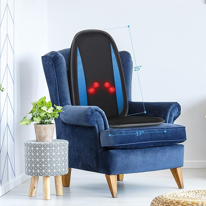 COMFIER Shiatsu Back Massager with Heat,Deep Tissue Kneading Massage Seat Cushion,Massage Chair Pad for Full Back,Body Massager for Home or Office Chair use - Bloomnest