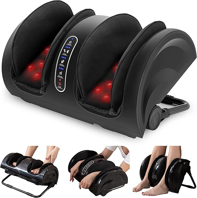 Snailax Foot Massager with Heat, Shiatsu Feet and Calf Massager Machine for Plantar Fasciitis, Neuropathy, Improve Circulation, Foot Leg Massager, Gifts(Without Remote Control)