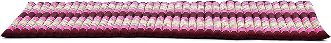 Leewadee - Foldable Floor Mattress - Japanese Roll Up Futon -Trifold Tatami Mat- Guest Floor Bed - Camping Mattress - Thai Massage Mat, Kapok Filled, 75 x 28 inches, Auburn Pink - Bloomnest