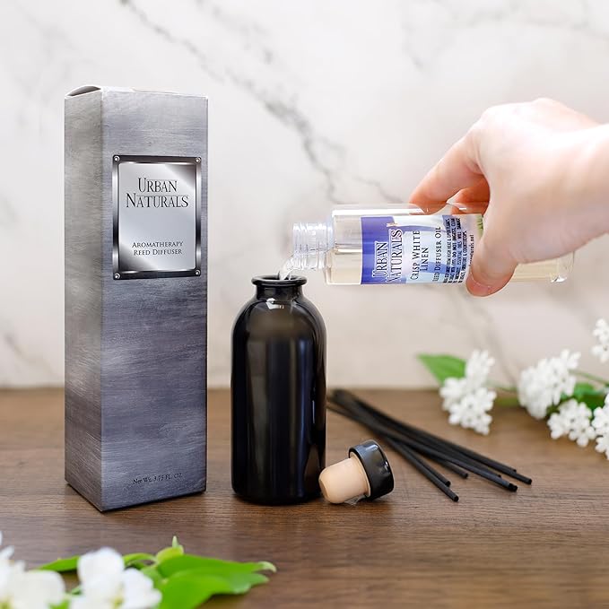 Urban Naturals Smoked Vanilla Reed Diffuser Set with Vanilla Bean, Sandalwood & Leather | Made in The USA