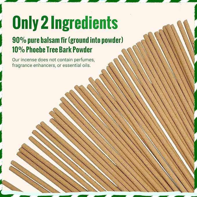 Balsam fir Incense Sticks (50 Sticks), 100% Natural sustainably harvested Balsam fir, Suitable for Yoga, Meditation, Relaxation, and Spiritual Purification - Bloomnest