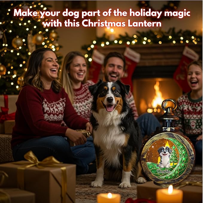 WRAPPINESS Personalized Dog Christmas Lantern for Dog Lovers, Memorial Lantern Loss of Dog, Deepest Sympathy Gift for Pet Loss, Hardest Goodbye Dog Remembrance Gift - Bloomnest