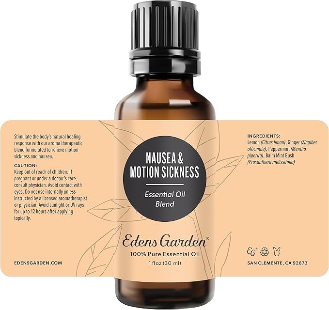 Edens Garden Nausea & Motion Sickness Essential Oil Blend- 100% Pure Premium Grade, Undiluted, Natural, Therapeutic, Aromatherapy, The Best for Skin, Humidifiers, Face 30 ml (1 fl oz) - Bloomnest