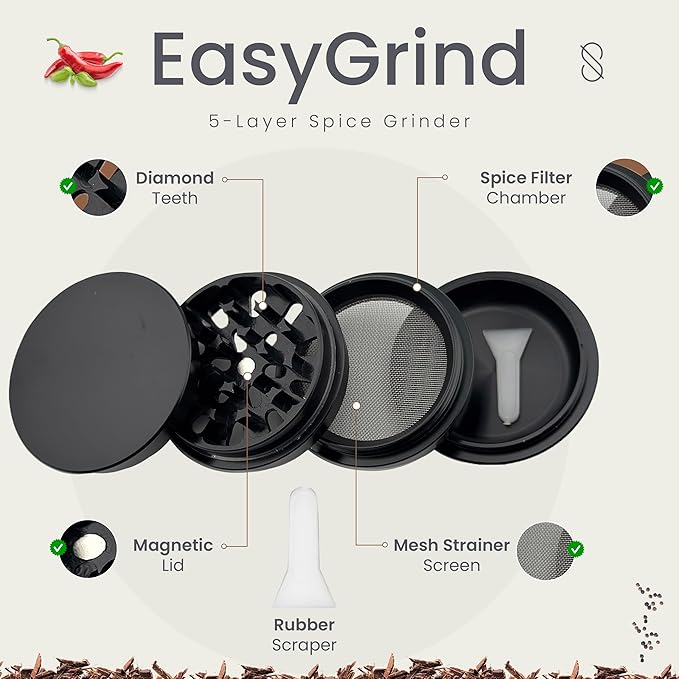 Session Goods 2.5” Herb Grinder - Black - Bloomnest