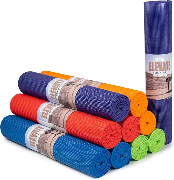 Elevate Yoga Mats, 10 Pack, 72" Long x 24" Wide, 4 mm Thick, Non-Slip and Easy to Clean Gym Mats for Schools and Studios - Bloomnest