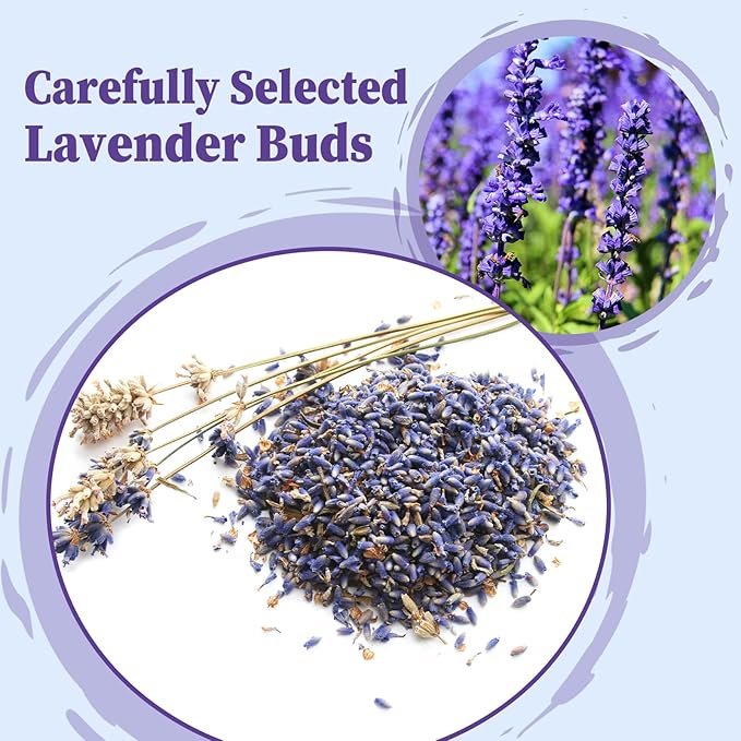 FullChea - Lavender Tea Bags, 50 Teabags - Pure Lavender Flowers for Relaxation - Caffeine-Free Floral Tea for Sleep & Wellness - Bloomnest