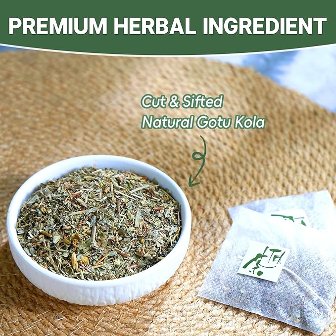 TEARELAE - Gotu Kola Tea Bags - 40 Count - 100% Pure Cut & Sifted Centella Asiatica - Natural Premium Herbal Tea For Health - Non-GMO - Caffeine-Free - Bloomnest