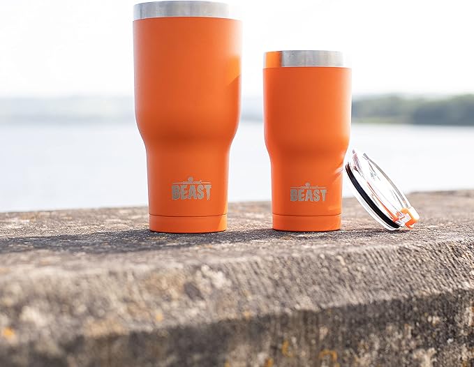 Beast 20 oz Tumbler Stainless Steel Vacuum Insulated Coffee Ice Cup Double Wall Travel Flask (Orange) - Bloomnest