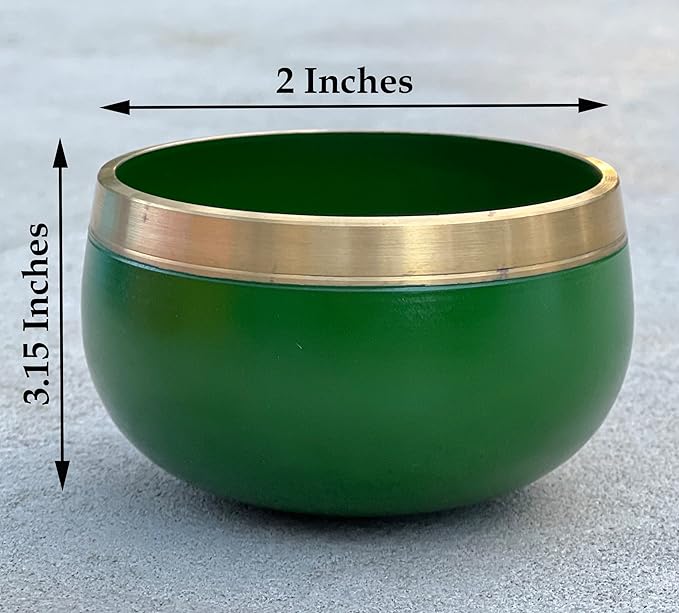 DharmaObjects Tibetan Heart Chakra Premium Palm Size Singing Bowl Gift Box Set - Bloomnest