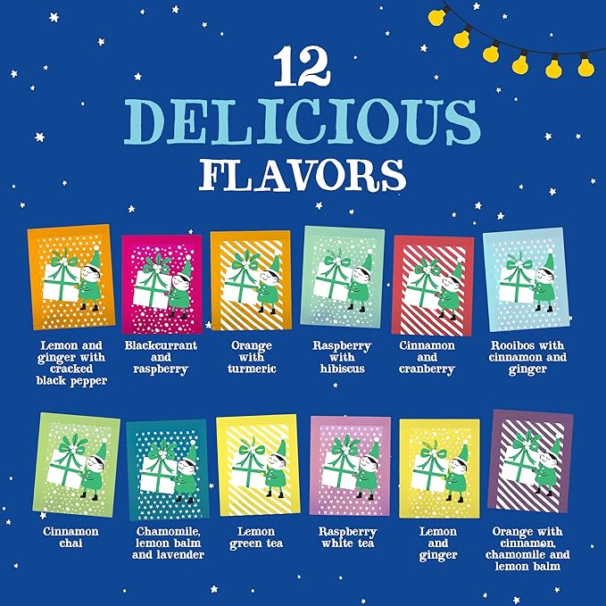 Clipper Tea: Tea Advent Calendar for 2025 Christmas Holiday – Sampler Set Gift w/ 12 Organic Flavors, Mix of Lemon, Ginger, Sleep, Herbal, Green & Black Tea Blends – 1 Variety Pack, 24 Individual Bags - Bloomnest