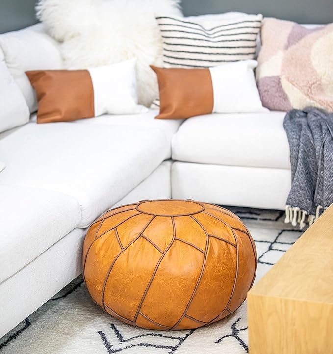 Moderner Pouf Ottoman Pumpkin Color - Bloomnest