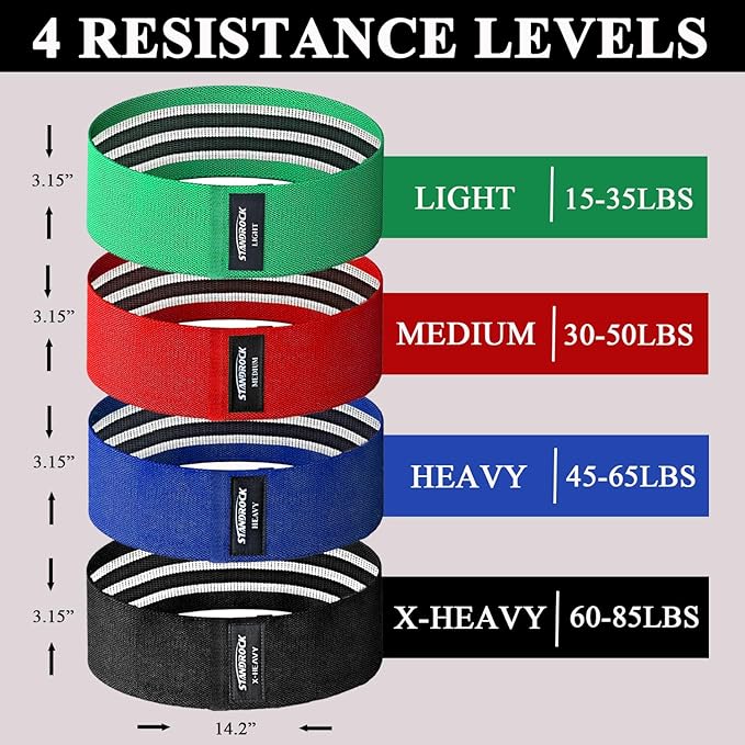 Fabric Resistance Bands for Working Out, 3 and 4 Levels Booty Bands Long Resistance Bands for Women and Men | Elastic Bands for Exercise Bands Resistance Workout Bands Resistance - Bloomnest