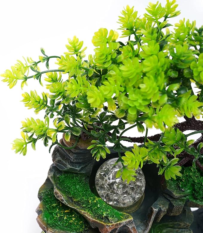 Gdrasuya10 Waterfountain Indoors Rockery Fountain Goldfish Waterfall Desktop Rockery Fountain Waterfall Water Sound Ornament