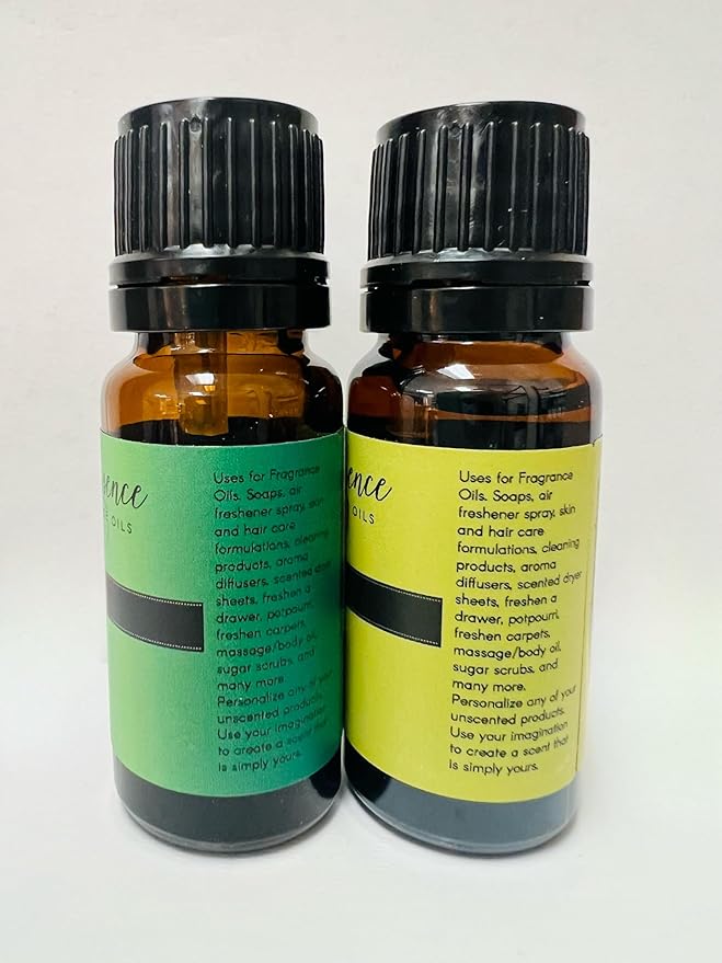 Eternal Essence Oils 2 Pack 10ml Premium Fragrance Oil - Lemon Grass & Sweet Grass - for Candle, Soap Making, Aromatherapy, Diffusers, Home Care, & Humidifiers EternalEssenceOils