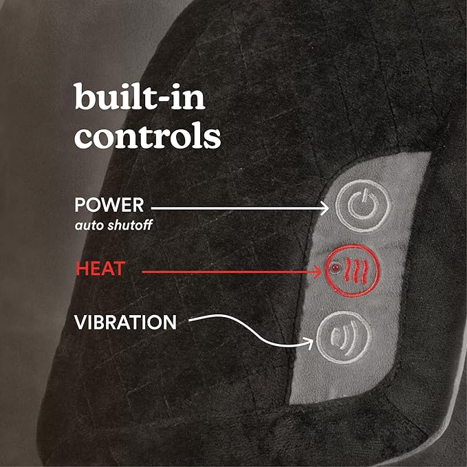 Homedics Heating Pad, Duel Intensity Vibrating Heated Neck & Shoulder Massage Wrap to Aid & Rejuvenate Sore and Tired Muscles, Black - Bloomnest