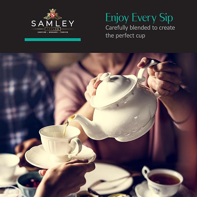 Samley Tea Holiday Fantasy Tea Assortment Gift Box Set, Pure Ceylon Tea Bags Individually Wrapped, Sampler Variety Pack of Assorted Flavors, 24 Pyramids - Bloomnest